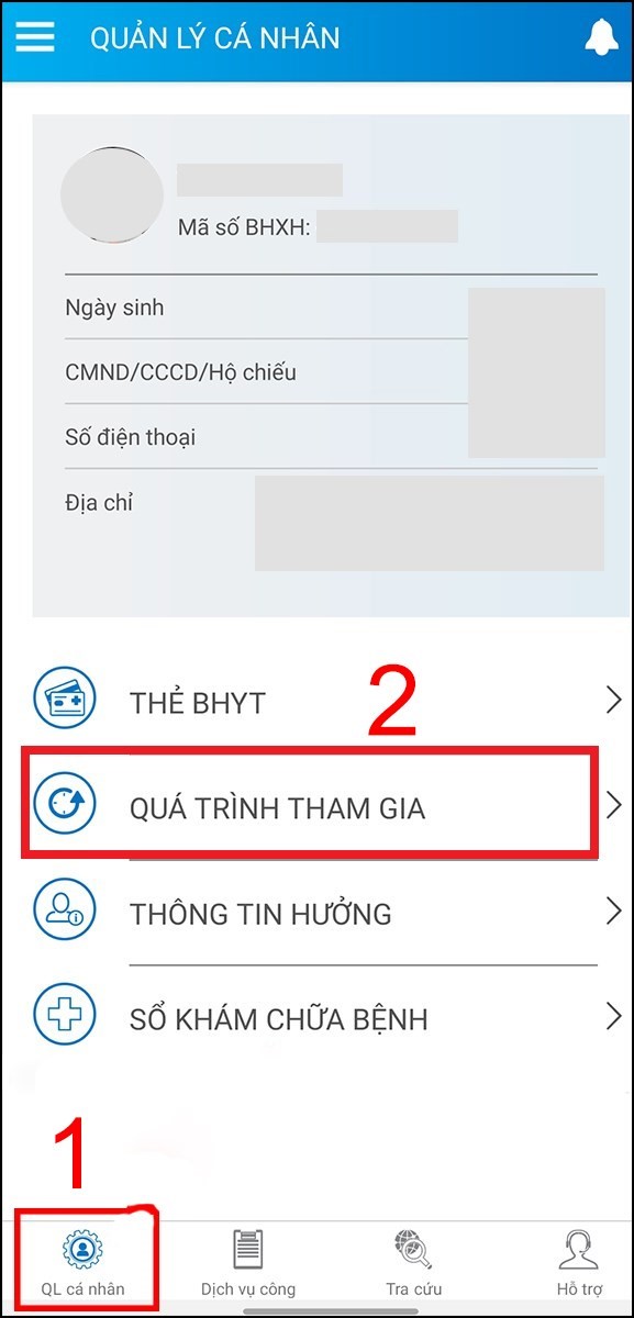 tra cứu quá trình đóng bhxh không cần mã otp