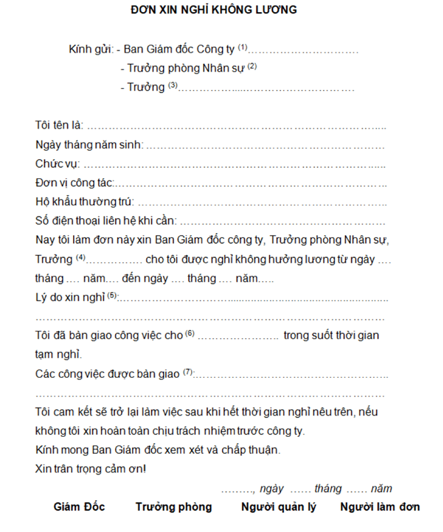 cách viết đơn xin nghỉ việc