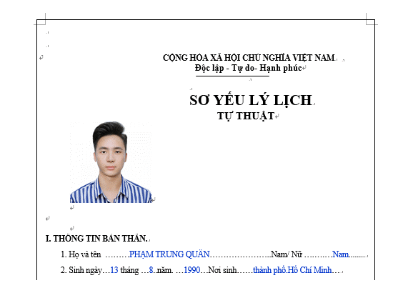 hồ sơ xin việc gồm những gì