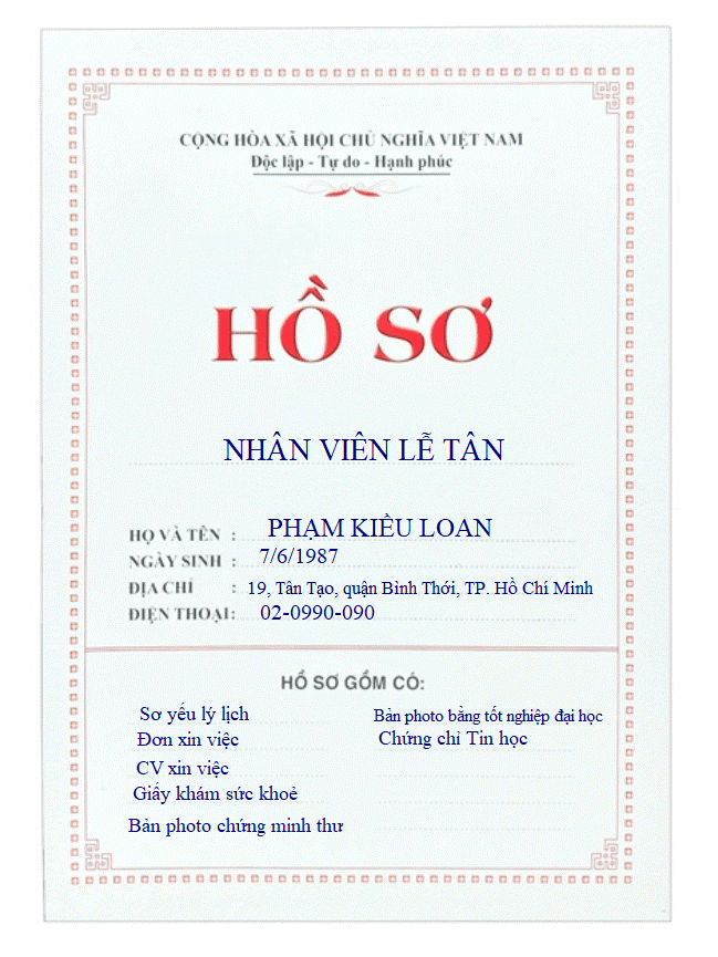 hồ sơ xin việc gồm những gì
