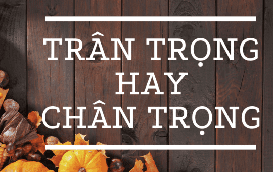 trân trọng hay chân trọng