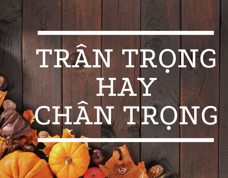 trân trọng hay chân trọng
