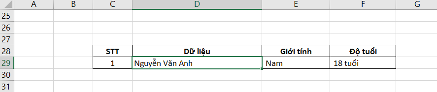 cách tách cột trong excel